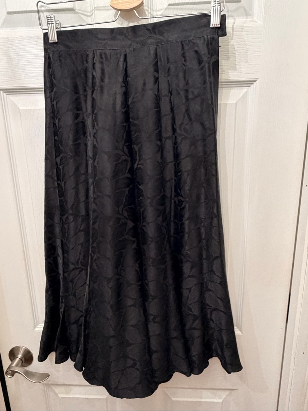Eclipse Black Silk Midi Slip Skirt